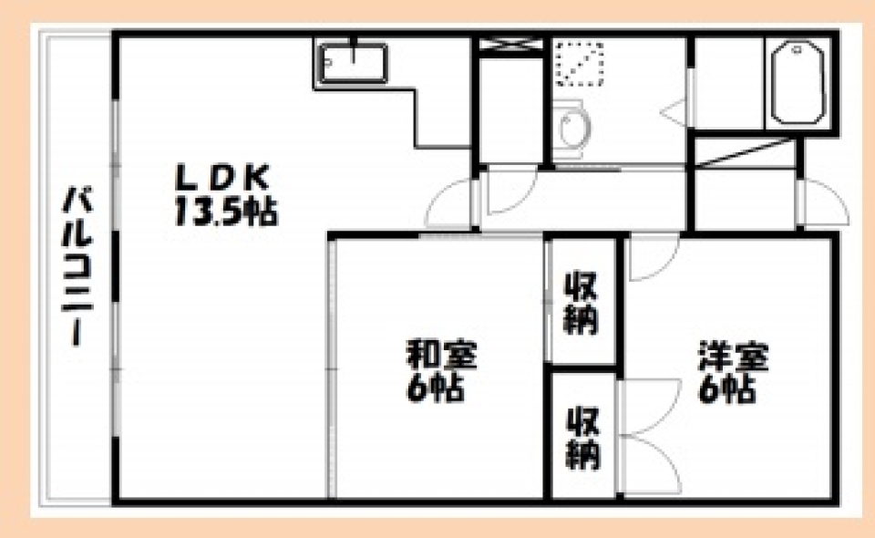 あたたかな日差しが差し込むLDKの間取りが個性的の間取り図
