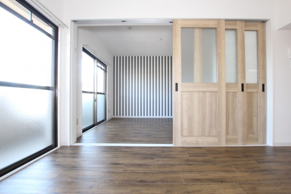 ３枚引き戸の使い方で間取りも２タイプに変わる。