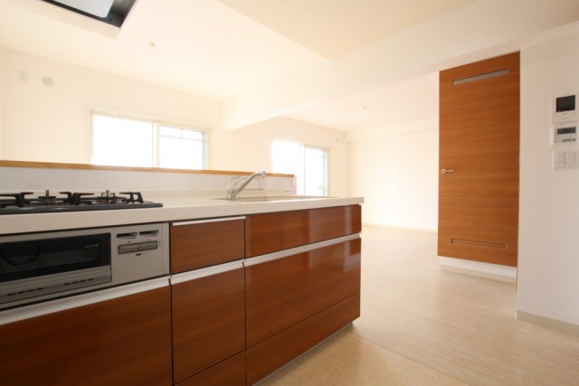 シャンプードレッサーがそびえる洗面所。