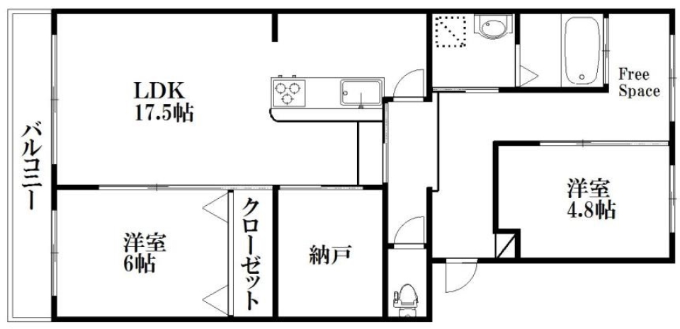 欧米か！？土間でつながるの間取り図
