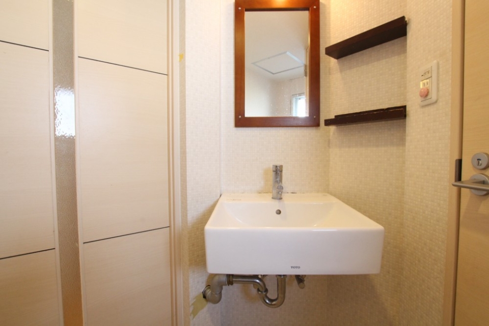 ボウルタイプの洗面台がカワイイ。