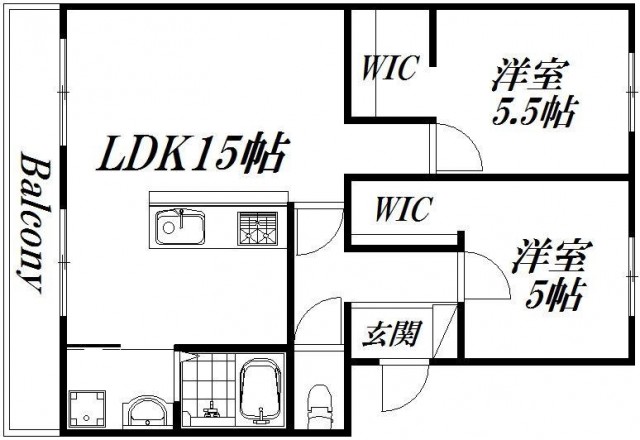 ウォークインクローゼットが２つもある。
