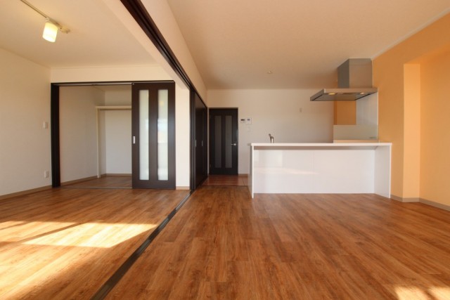 引き戸の使い方次第で19帖の１LDKも可能。