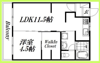 1LDKとしてもワンルームとしても使えるお部屋です。
