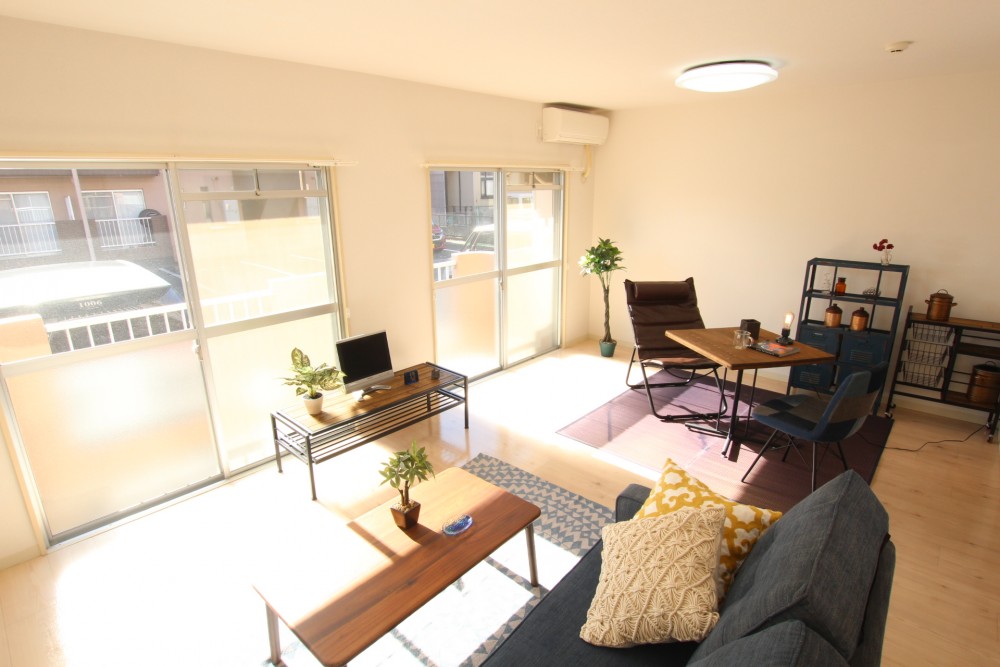 15.5帖もある大きなワンルーム。