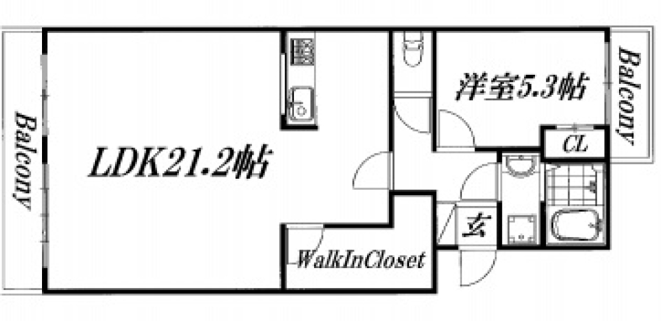 ペールオレンジのゲートをくぐっての間取り図