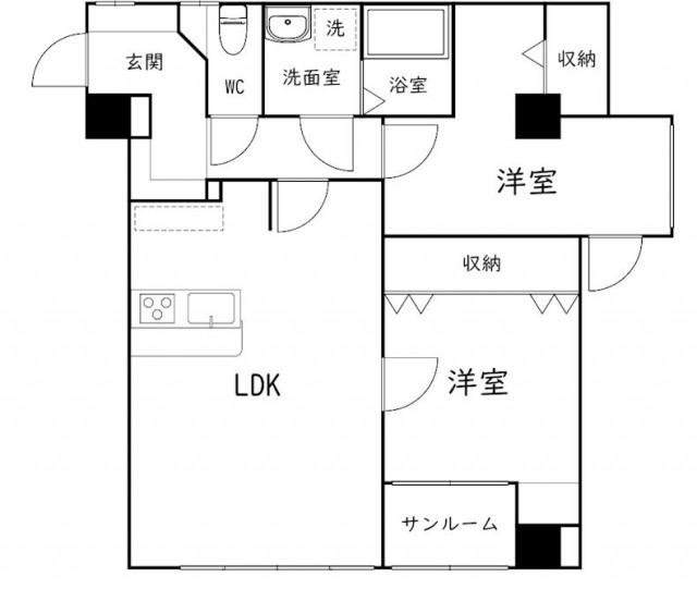 間取りは2LDK！
