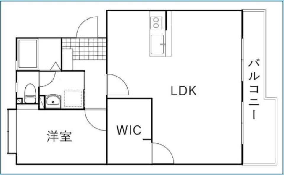 モダンな雰囲気のあるシックなお部屋の間取り図