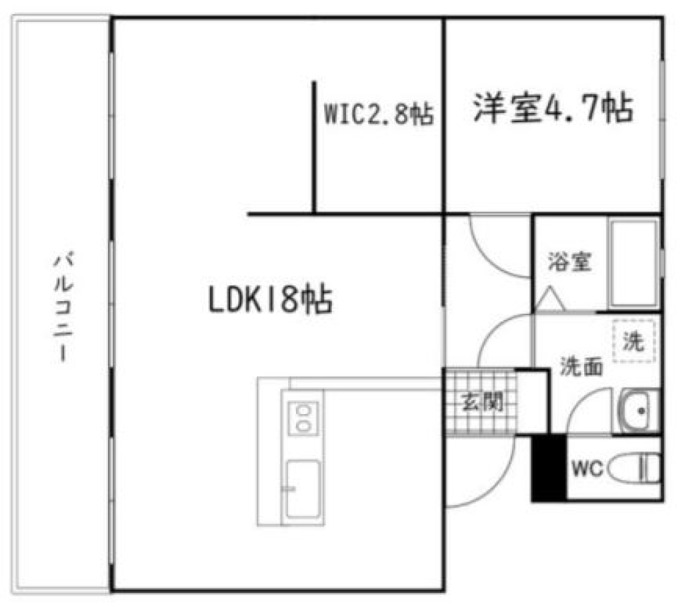 素敵L字カウンターキッチンの間取り図