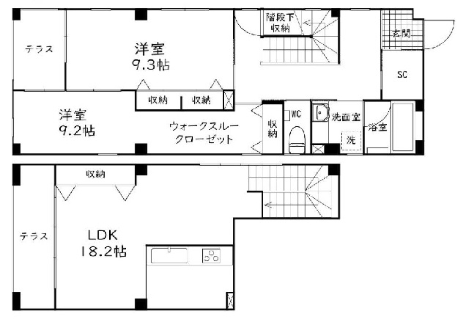 【募集出ました！】センスの良いメゾネットの間取り図