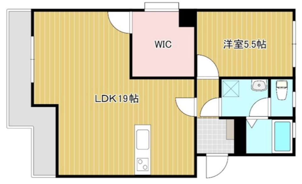 モダンでシックなリノベ部屋の間取り図