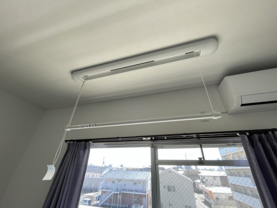 LDKには室内干し機能が付いているので雨の日でも安心