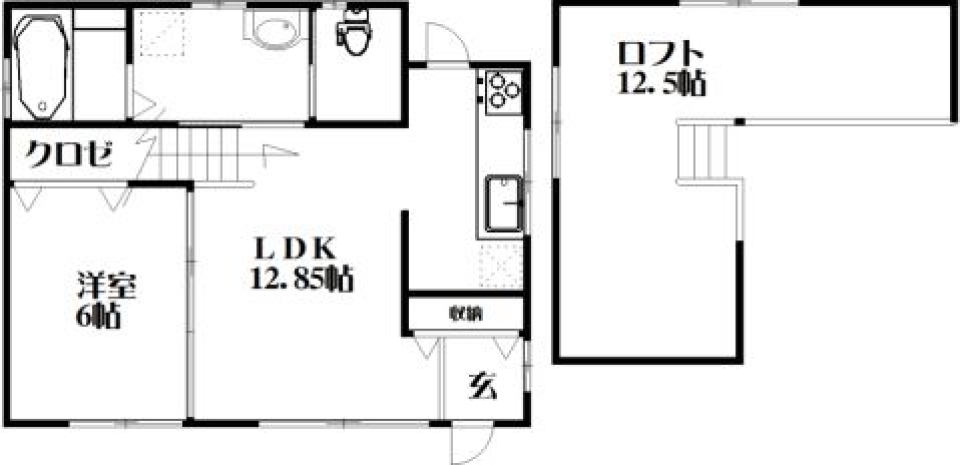 三角屋根のおうち［ペット可］の間取り図