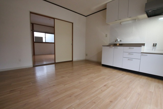 別角度から。奥に見えるのが6帖の洋室です。