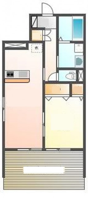 1LDKの間取りです。