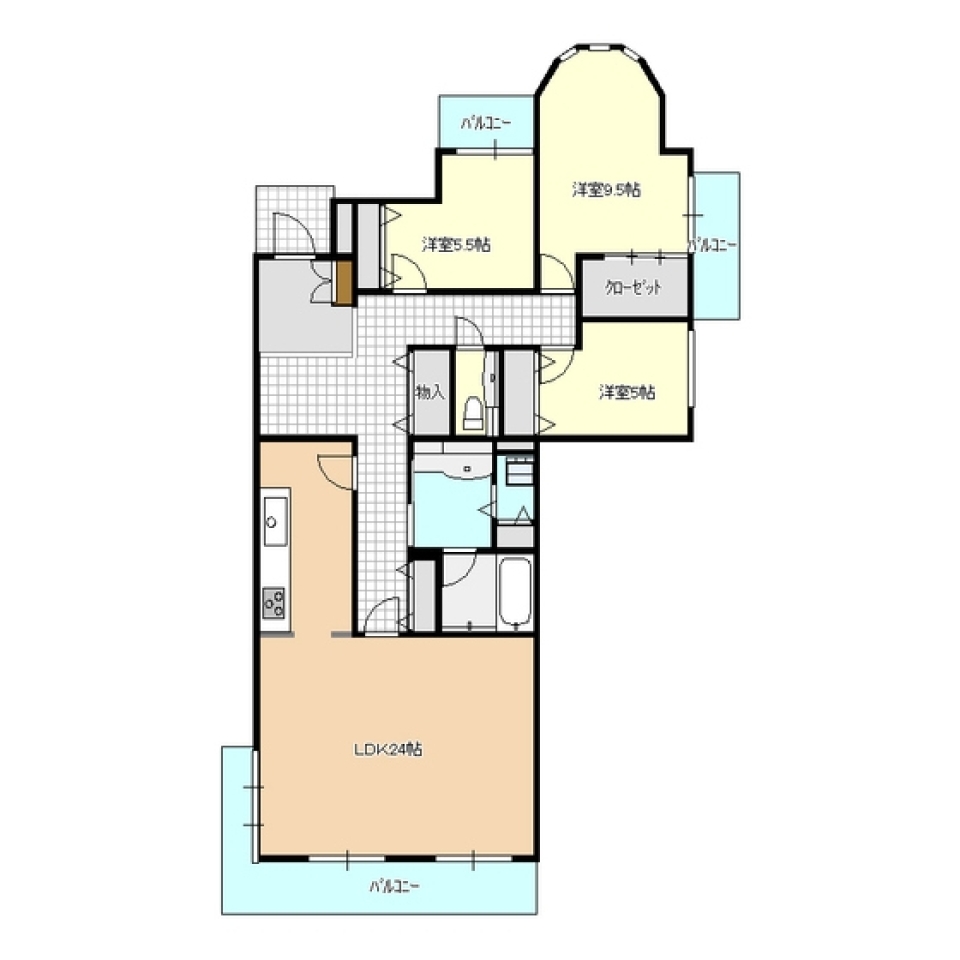 大理石廊下の先には&hellip;の間取り図