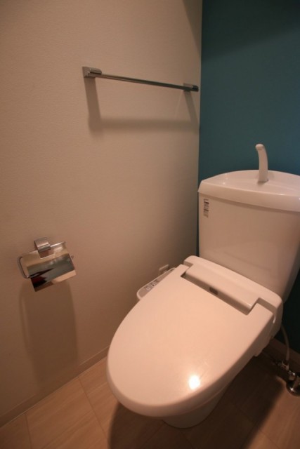 温水洗浄付きトイレ。