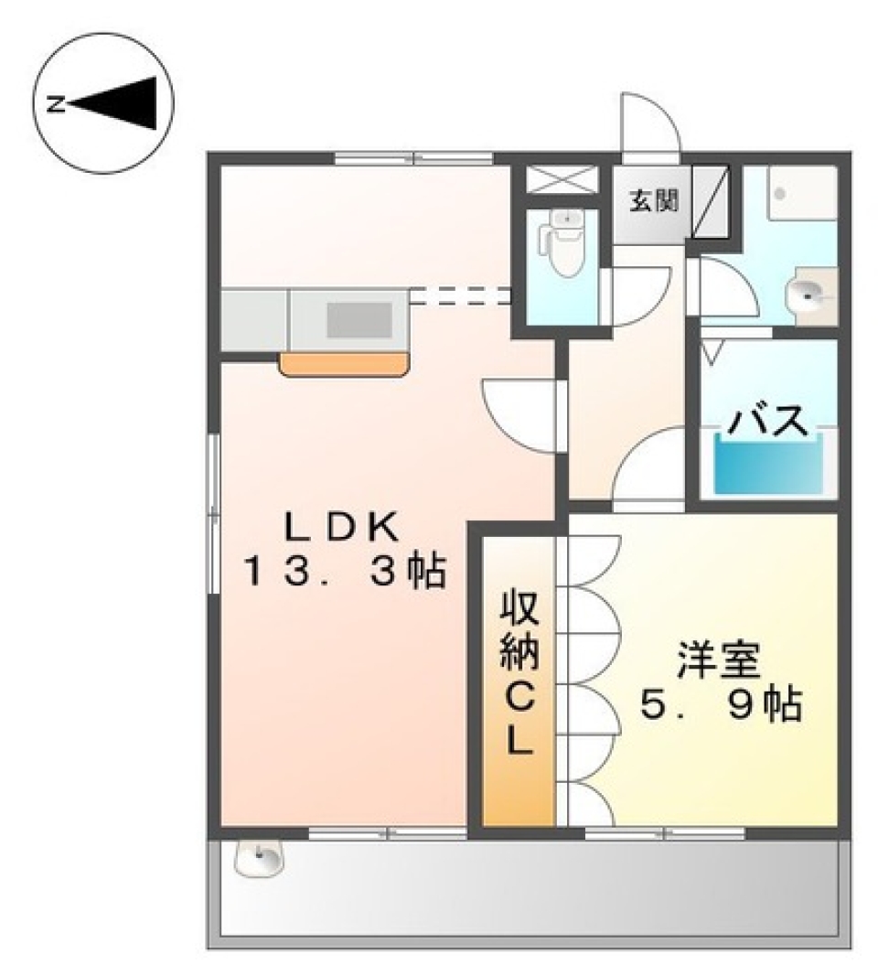田舎派です。［ペット可］の間取り図