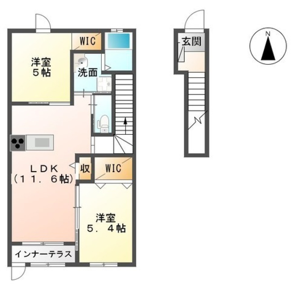ペットと一緒に「ホテル住まい」［ペット可］の間取り図