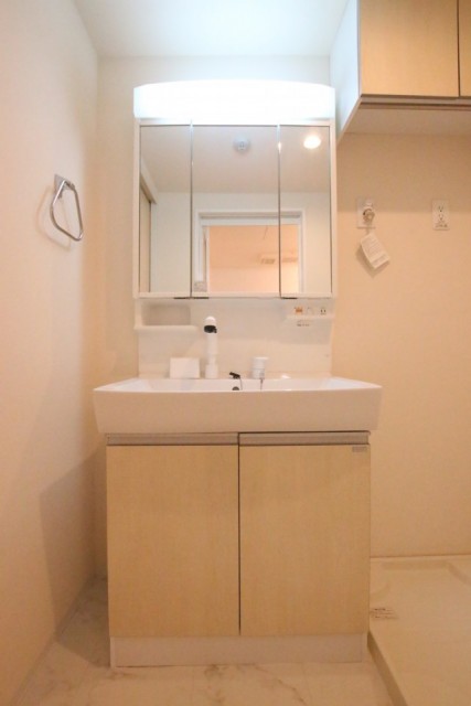 清潔感のある洗面台。