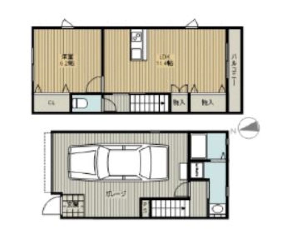 多くは語らずとも［ガレージ］の間取り図