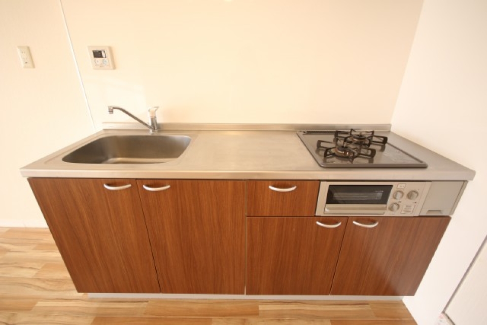 2口コンロのキッチン。