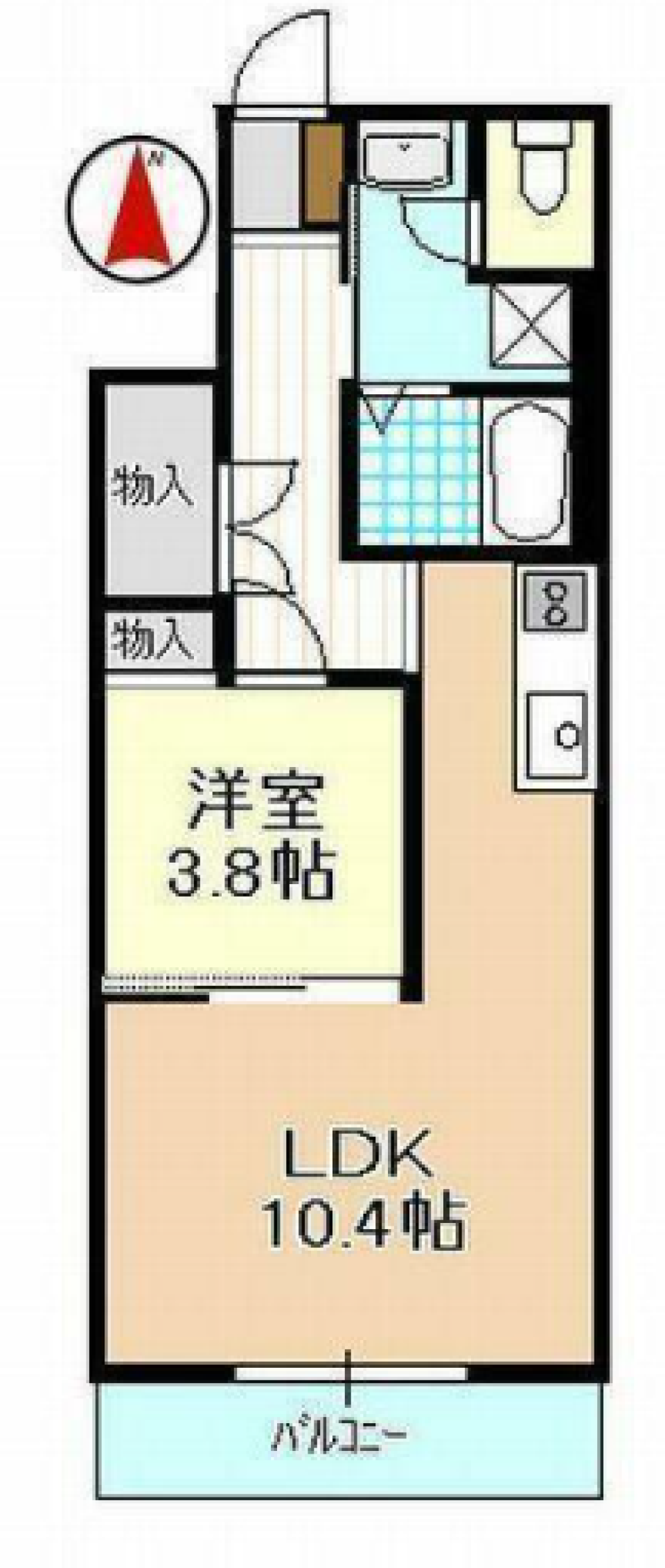 ミントグリーンの壁に恋する［ペット可］の間取り図