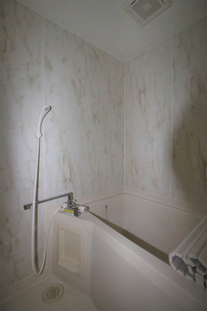 シンプルな浴室。