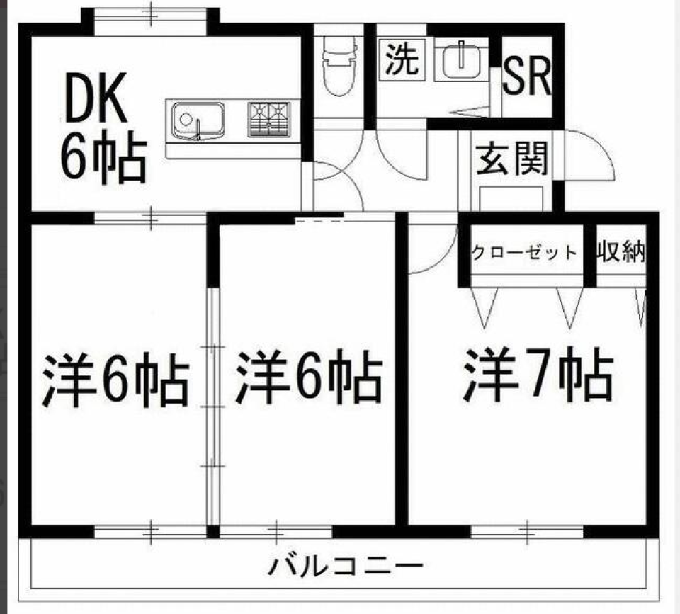 美味しい料理をここからの間取り図