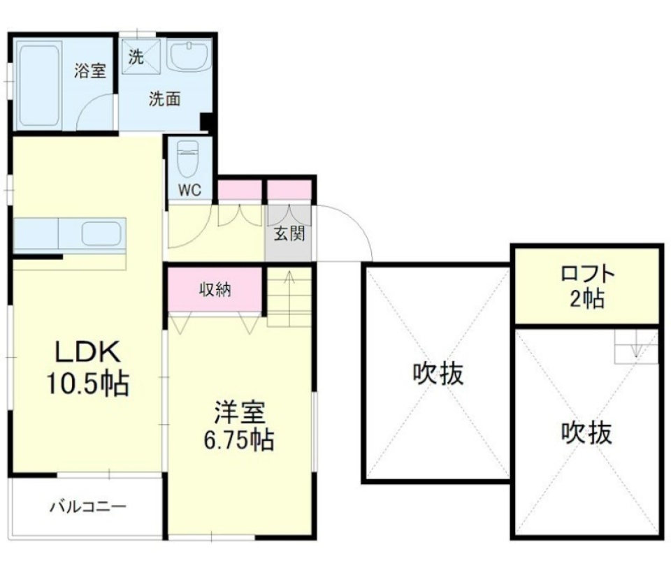 吹き抜けルームの間取り図