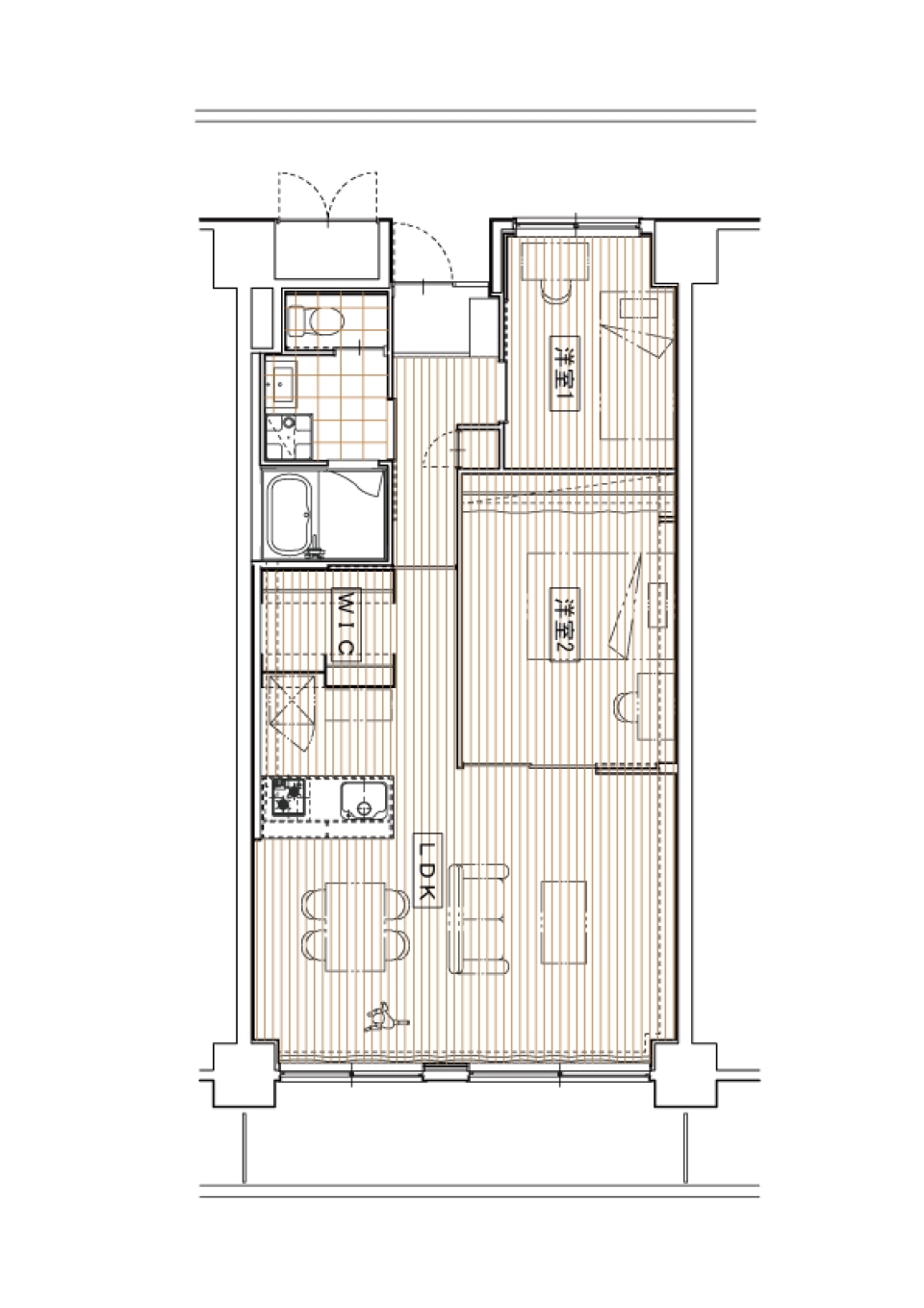 【売買物件】高い天井そして上質な空間の間取り図