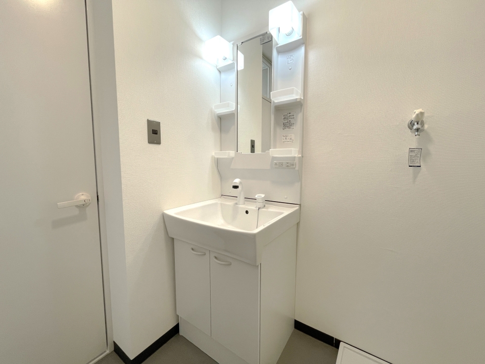 清潔感のある洗面台。