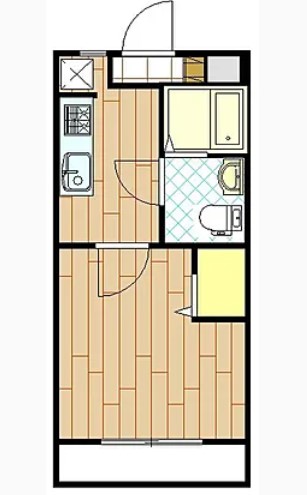 キッチンと洋室が分かれているのが嬉しい1Kの間取り