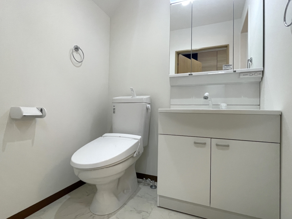 トイレと洗面所は一緒にまとめられています