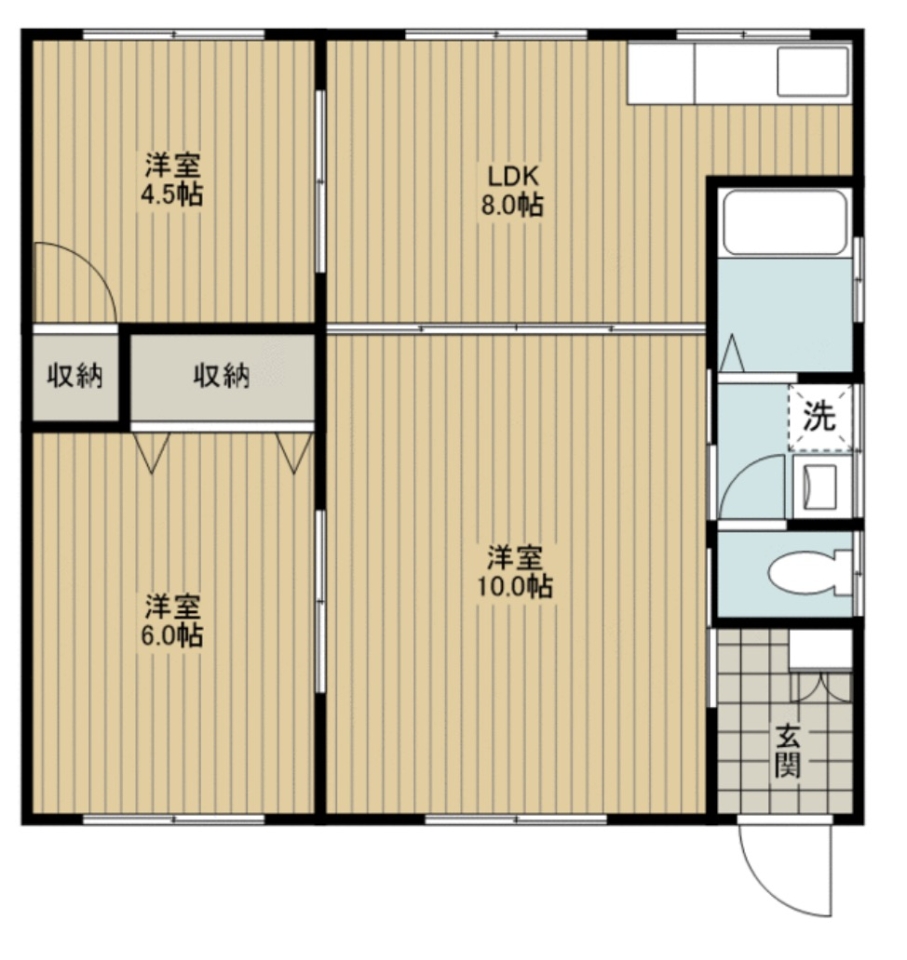 なかなかない3LDKの間取り。