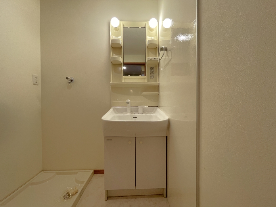 清潔感のある洗面台。