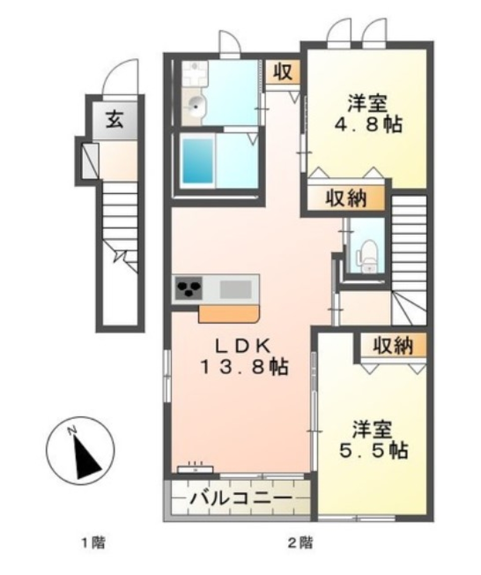 サーファー必見［ペット可］の間取り図