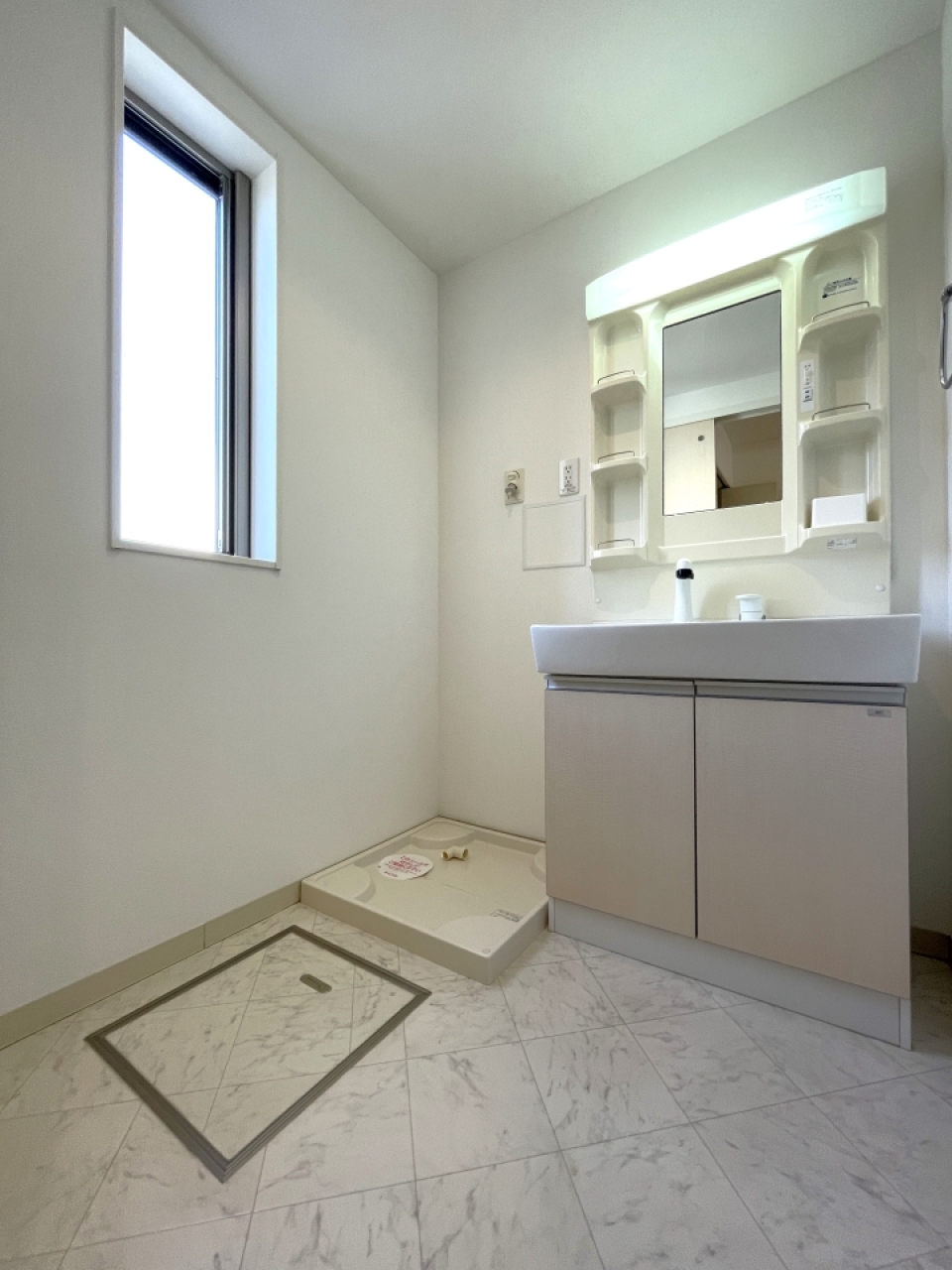 清潔感のある洗面台。