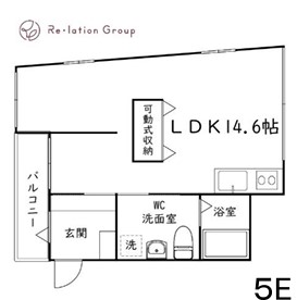 変わった間取りの1Rですが、十分な広さ！