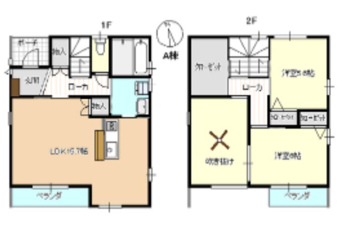 リビングは吹き抜けです。