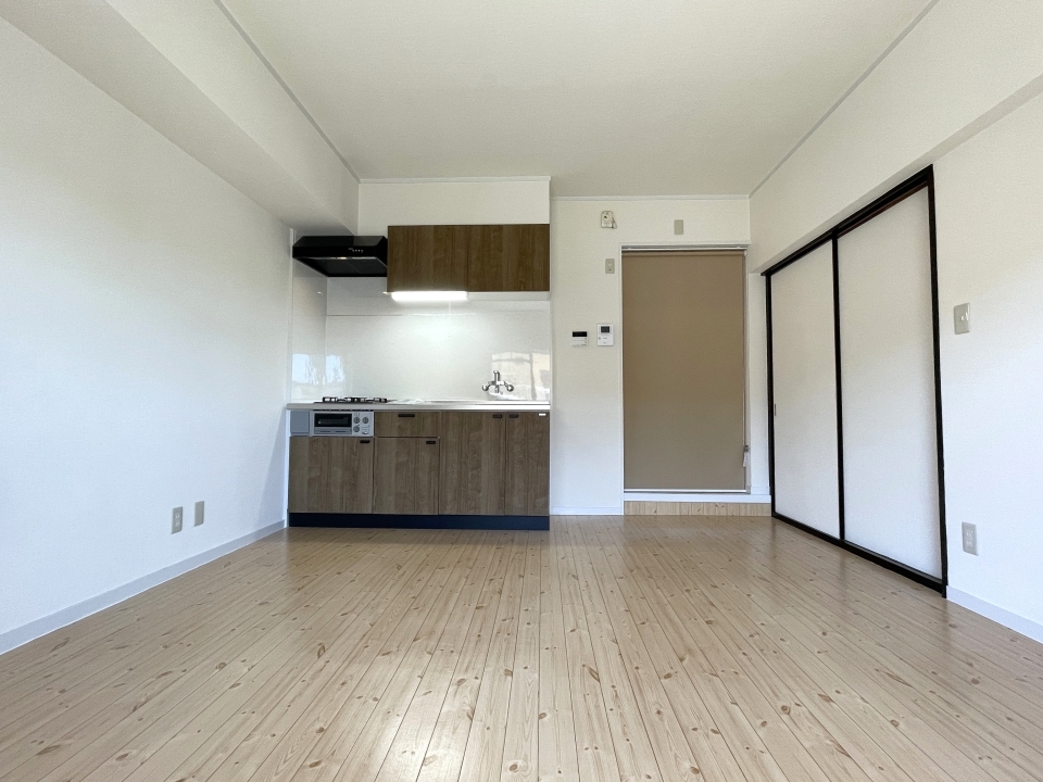 玄関とLDKはロールカーテンで仕切られてます