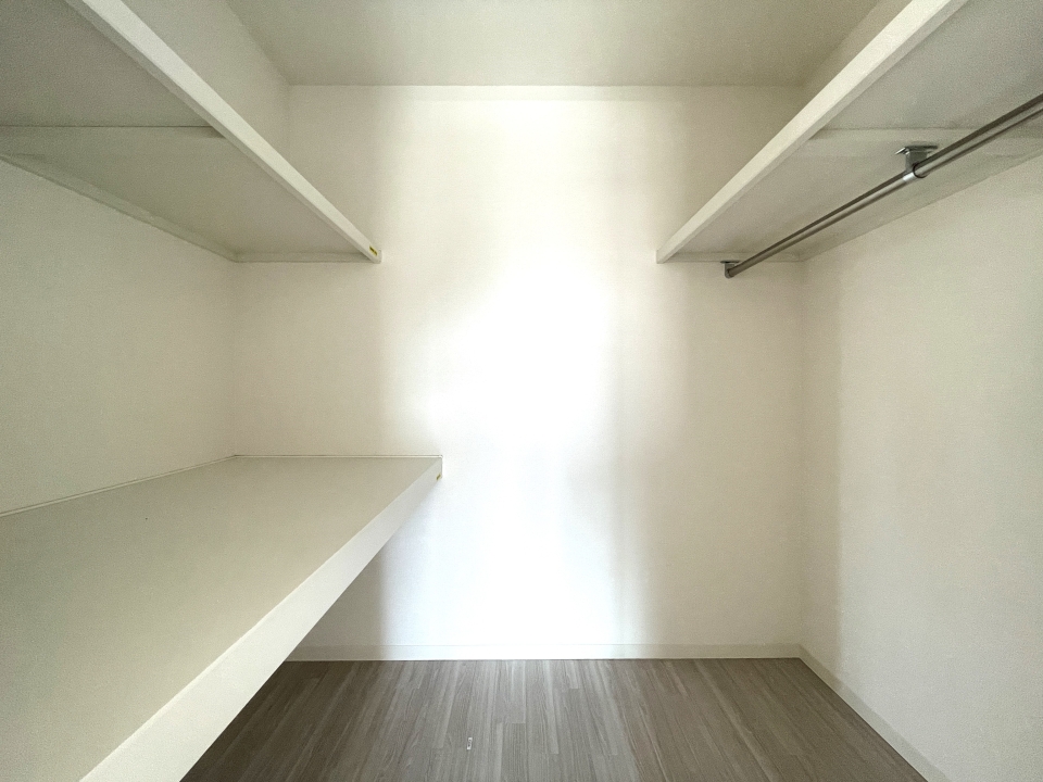 大きなウォークインクローゼットが付いています。