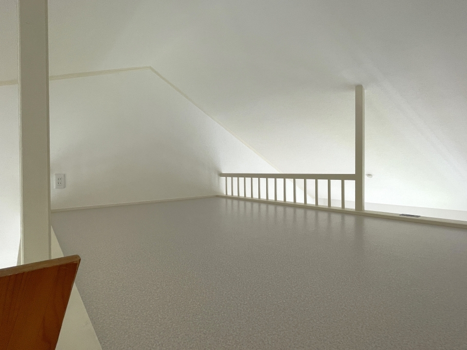 ウッド調のはしごを登るとロフトが！