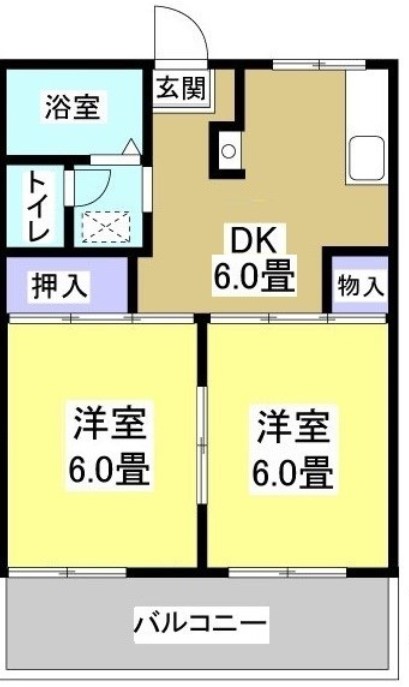 間取りは2DKです