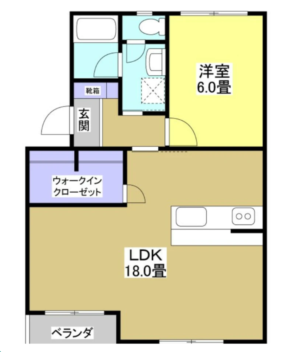 【リノベ物件】広～い18帖の快適１LDK！！の間取り図