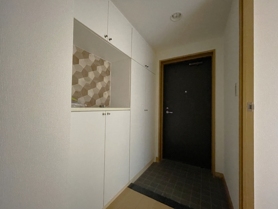 タイル張りの壁がアクセント