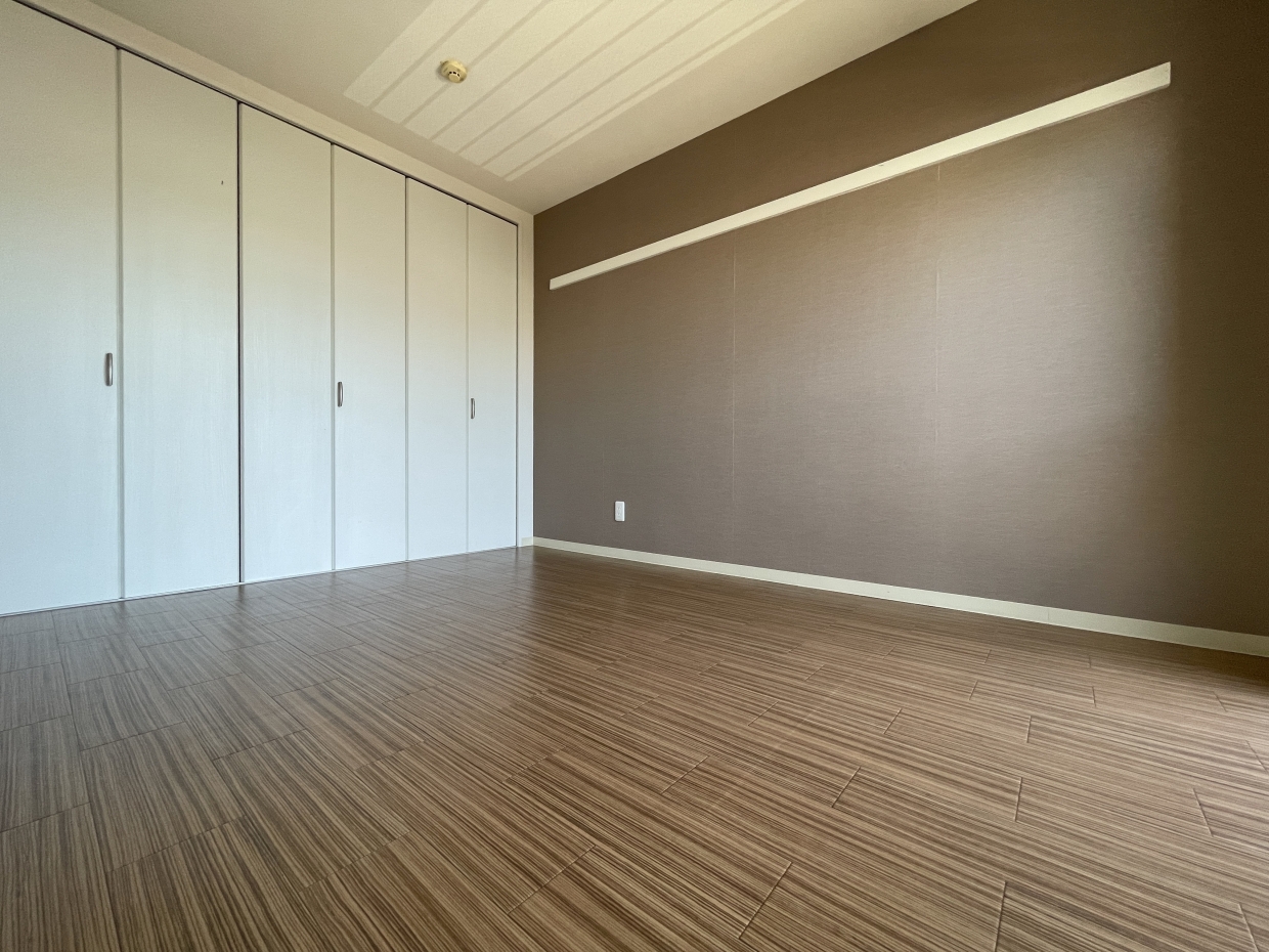 クローゼットは壁一面の大容量。収納はここだけです。