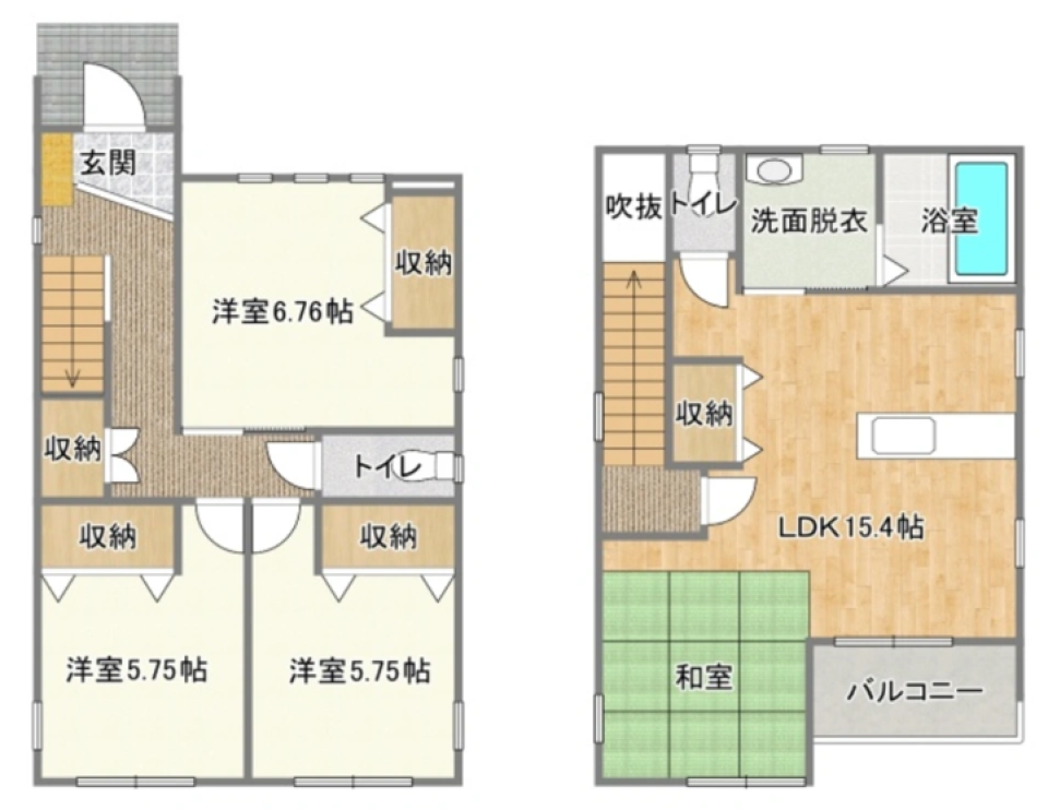 庭付きの戸建て物件［ペット可］の間取り図