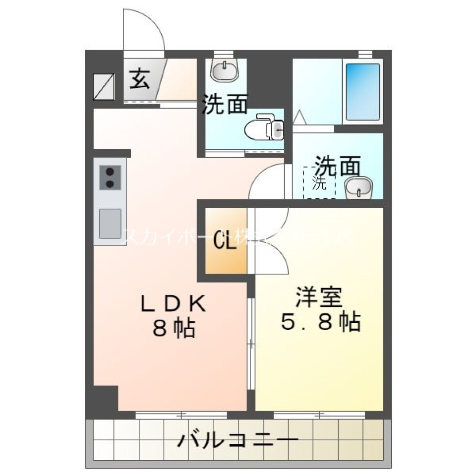 シンプルを極めての間取り図