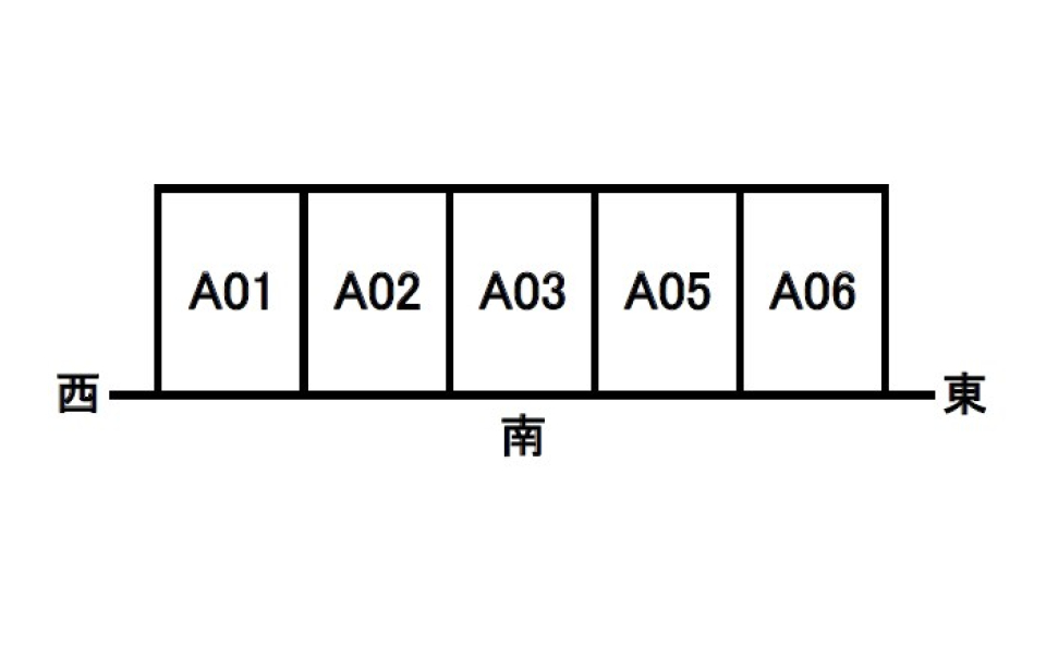 A02号室は西から2番目の中部屋。